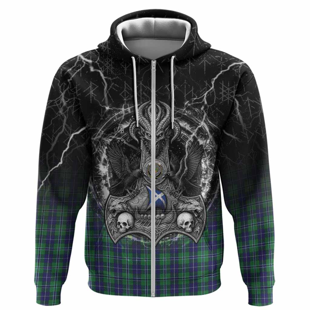Douglas Tartan Crest Hoodie Celtic Odin's Raven Legacy