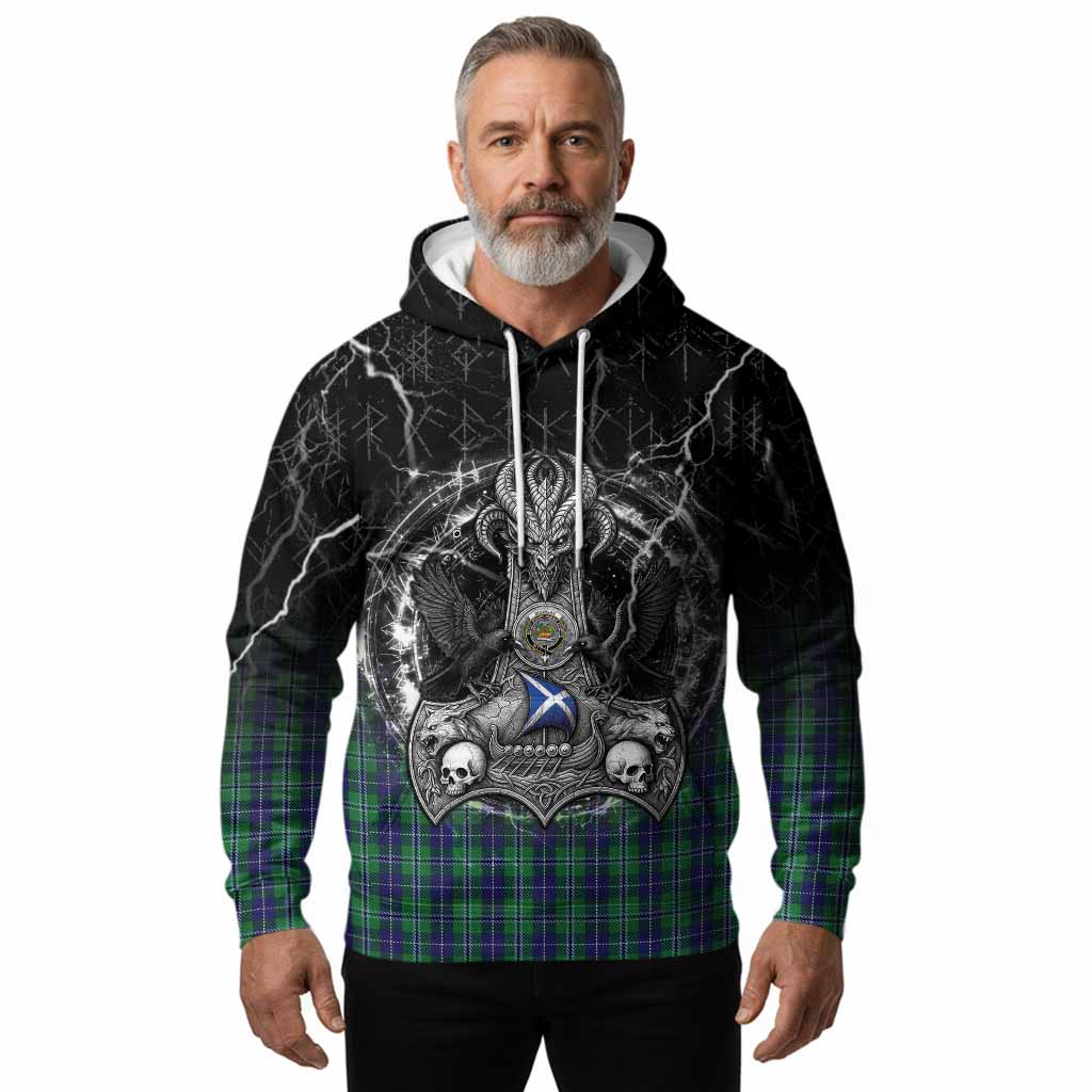 Douglas Tartan Crest Hoodie Celtic Odin's Raven Legacy