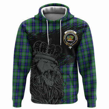 Douglas Tartan Crest Hoodie Crowned Lion Heritage Style