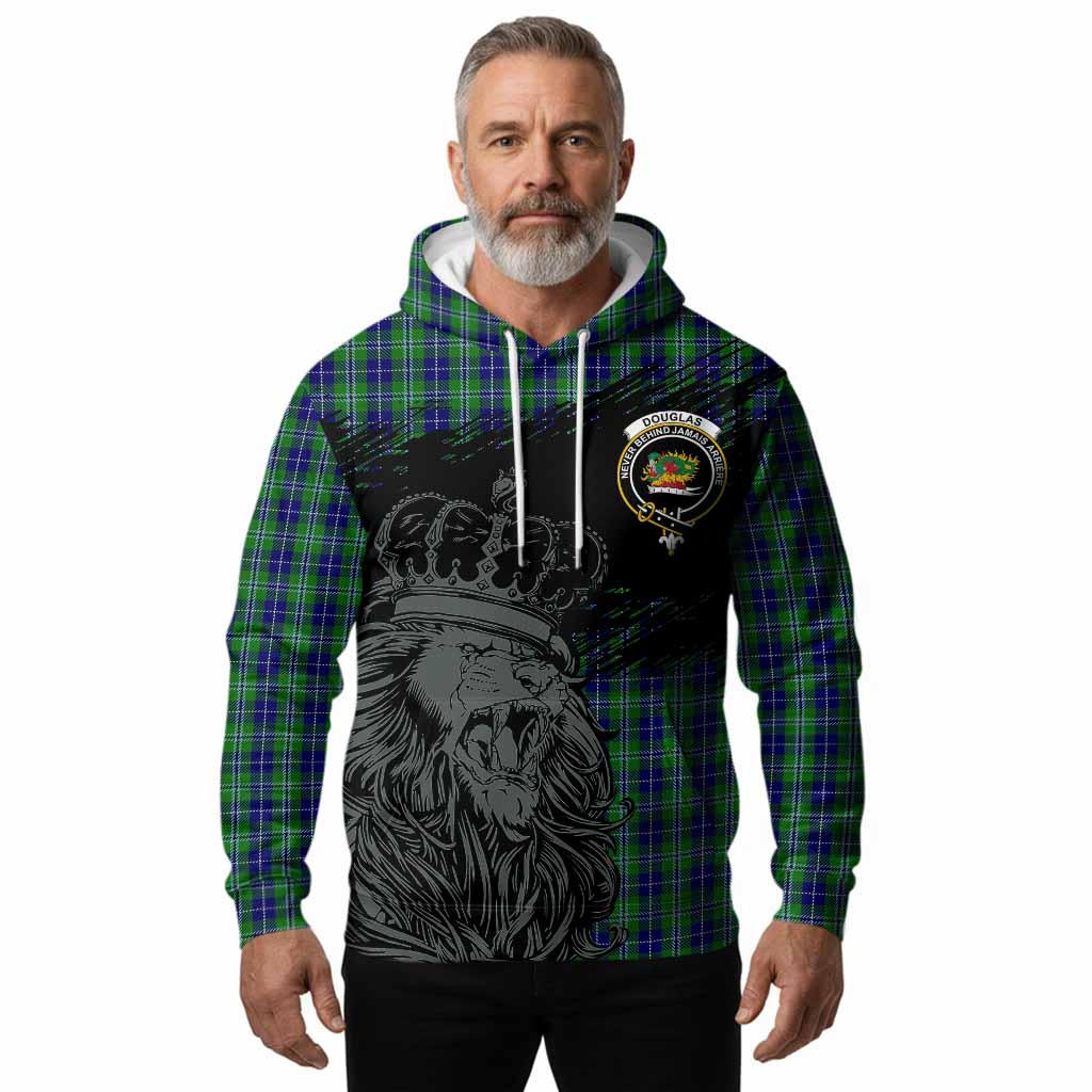 Douglas Tartan Crest Hoodie Crowned Lion Heritage Style