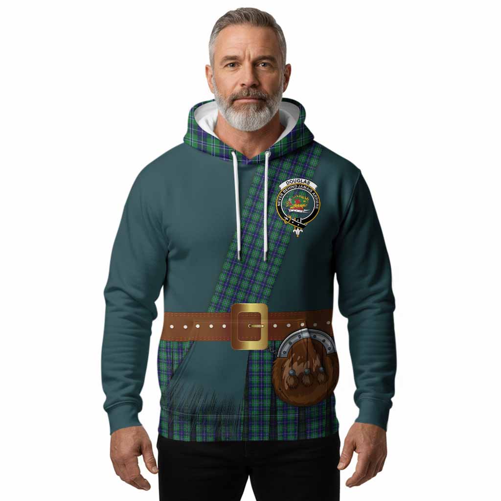 Douglas Tartan Crest Hoodie Kilt Costume Style