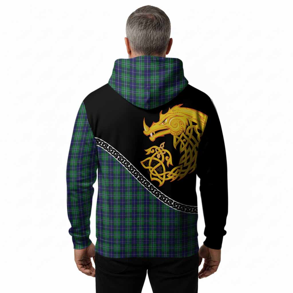 Douglas Tartan Crest Hoodie Legendary Dragon Knot Half Style