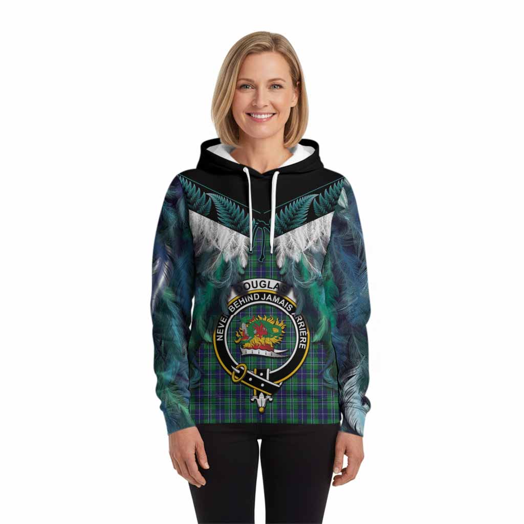 Douglas Tartan Crest Hoodie New Zealand Maori Korowai Cloak