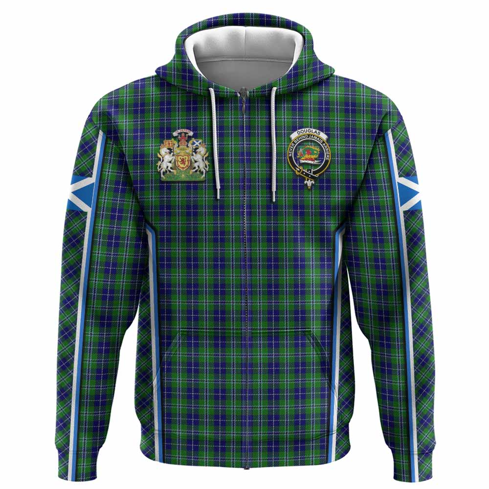 Douglas Tartan Crest Hoodie Scotland Coat of Arm Flag Style - Tartan Vibes Clothing