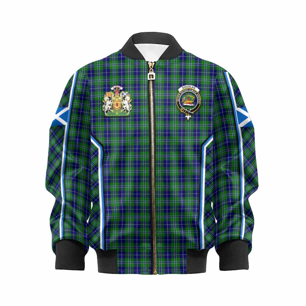 Douglas Tartan Crest Kid Bomber Jacket Scotland Coat of Arm Flag Style - Tartan Vibes Clothing