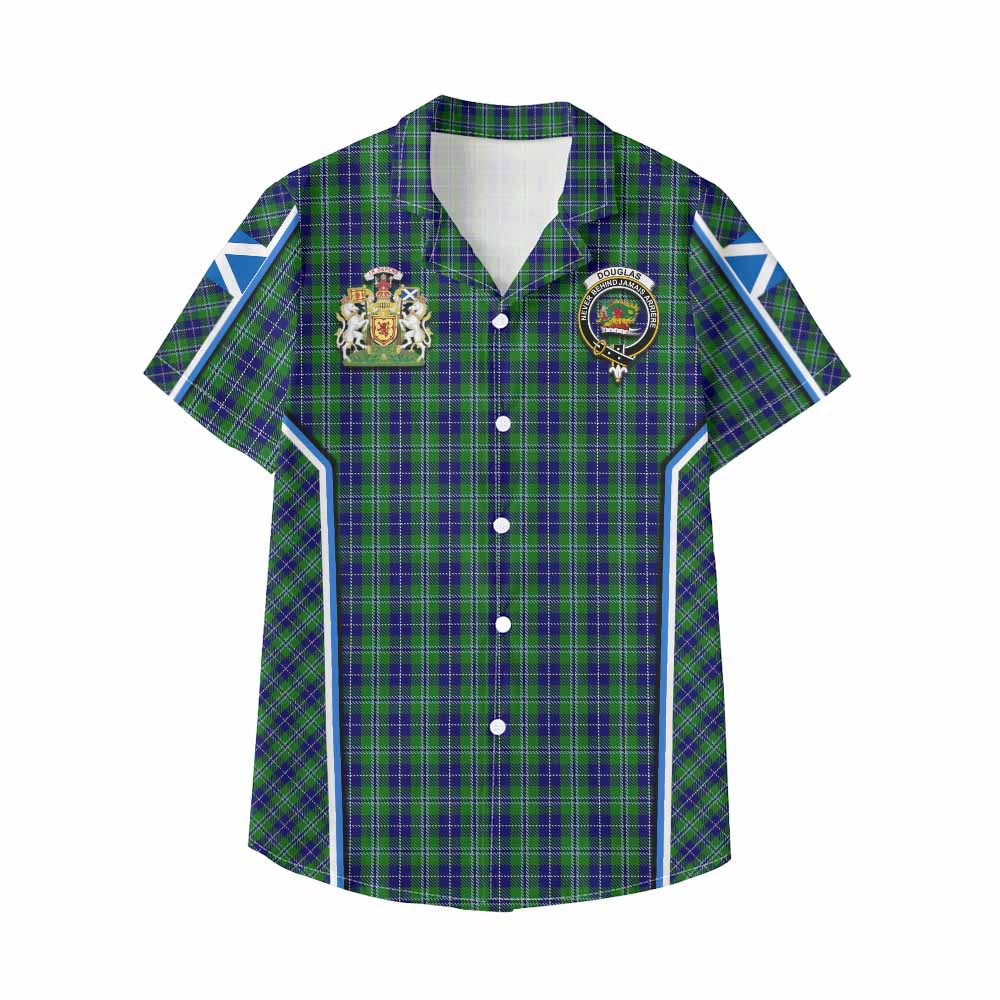 Douglas Tartan Crest Kid Hawaiian Shirt Scotland Coat of Arm Flag Style - Tartan Vibes Clothing
