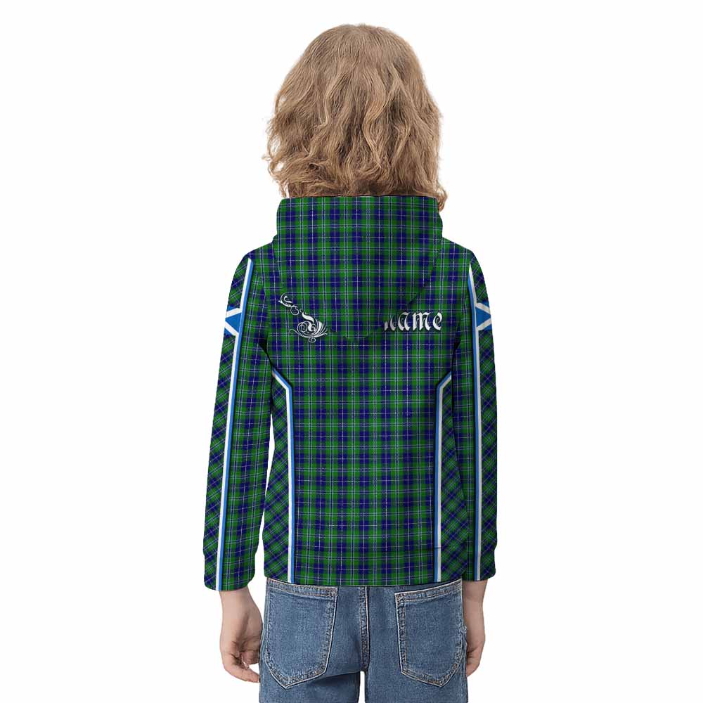 Douglas Tartan Crest Kid Hoodie Scotland Coat of Arm Flag Style - Tartan Vibes Clothing