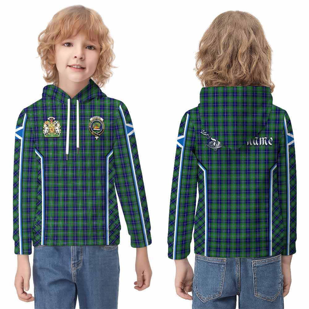 Douglas Tartan Crest Kid Hoodie Scotland Coat of Arm Flag Style - Tartan Vibes Clothing