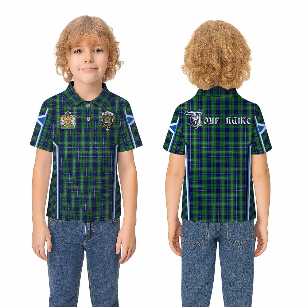 Douglas Tartan Crest Kid Polo Shirt Scotland Coat of Arm Flag Style - Tartan Vibes Clothing