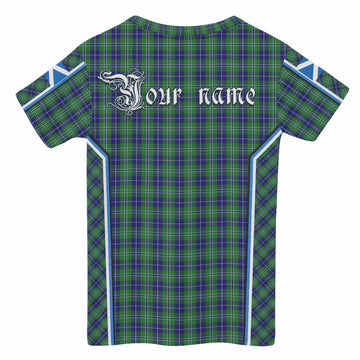 Douglas Tartan Crest Kid T-shirt Scotland Coat of Arm Flag Style - Tartan Vibes Clothing