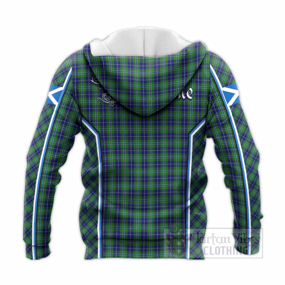 Douglas Tartan Crest Knitted Hoodie Scotland Coat of Arm Flag Style - Tartan Vibes Clothing