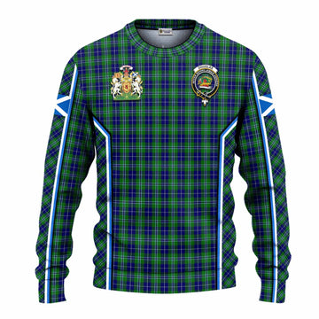 Douglas Tartan Crest Knitted Sweater Scotland Coat of Arm Flag Style - Tartan Vibes Clothing