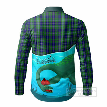 Douglas Tartan Crest Long Sleeve Button Shirts Nessie Under Water