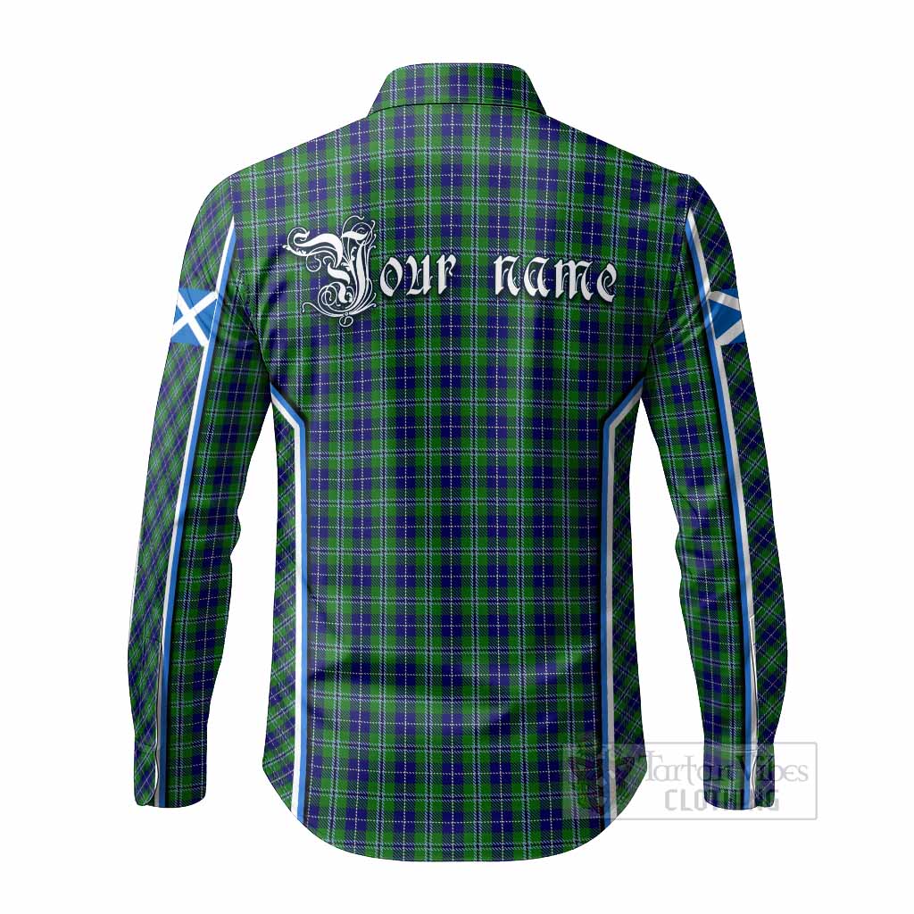 Douglas Tartan Crest Long Sleeve Button Shirts Scotland Coat of Arm Flag Style - Tartan Vibes Clothing