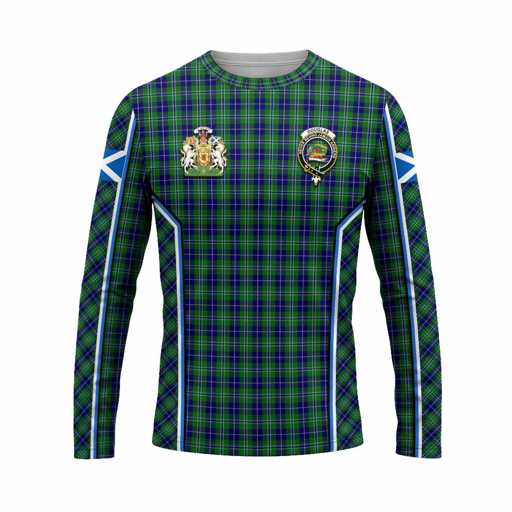 Douglas Tartan Crest Long Sleeve T-Shirt Scotland Coat of Arm Flag Style - Tartan Vibes Clothing