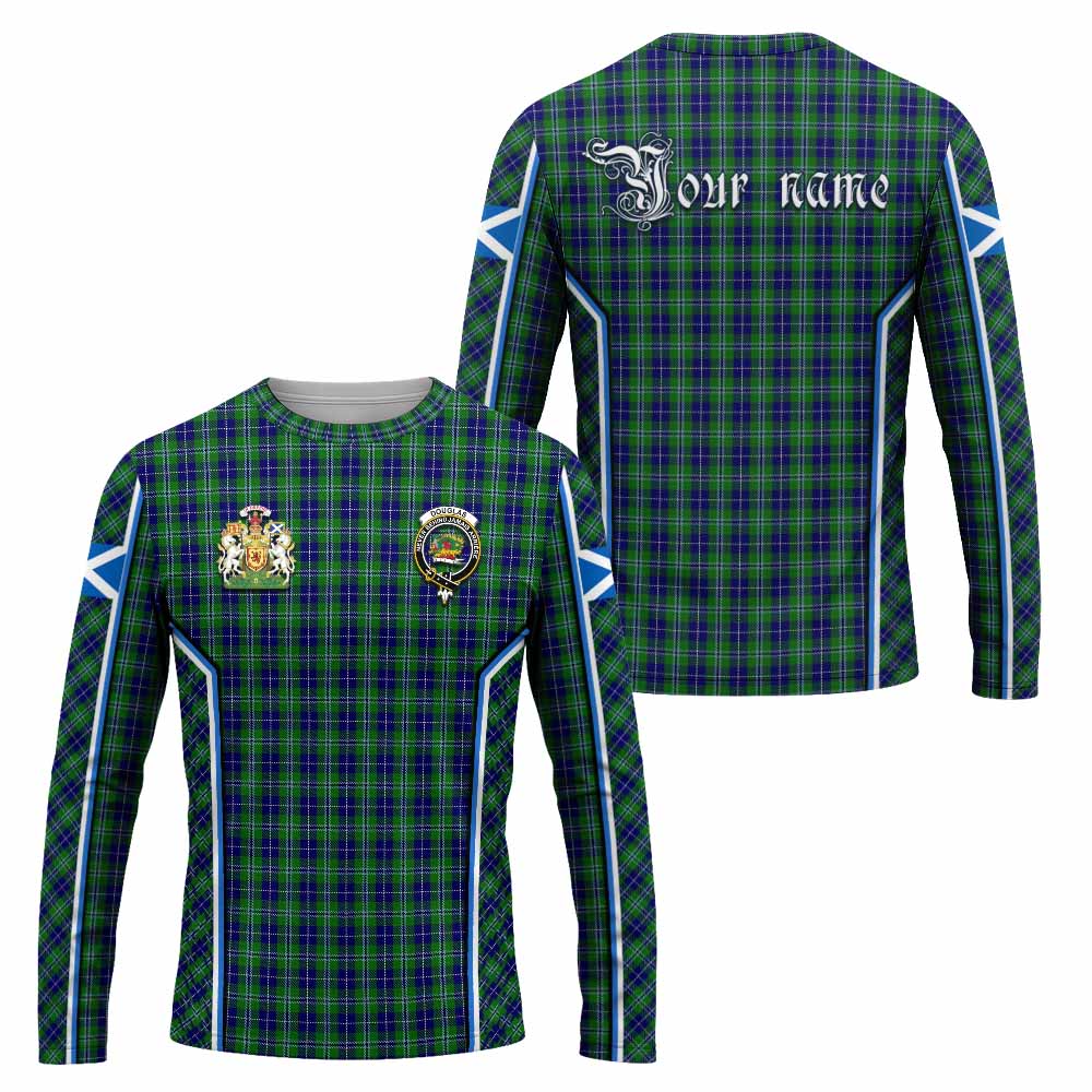 Douglas Tartan Crest Long Sleeve T-Shirt Scotland Coat of Arm Flag Style - Tartan Vibes Clothing