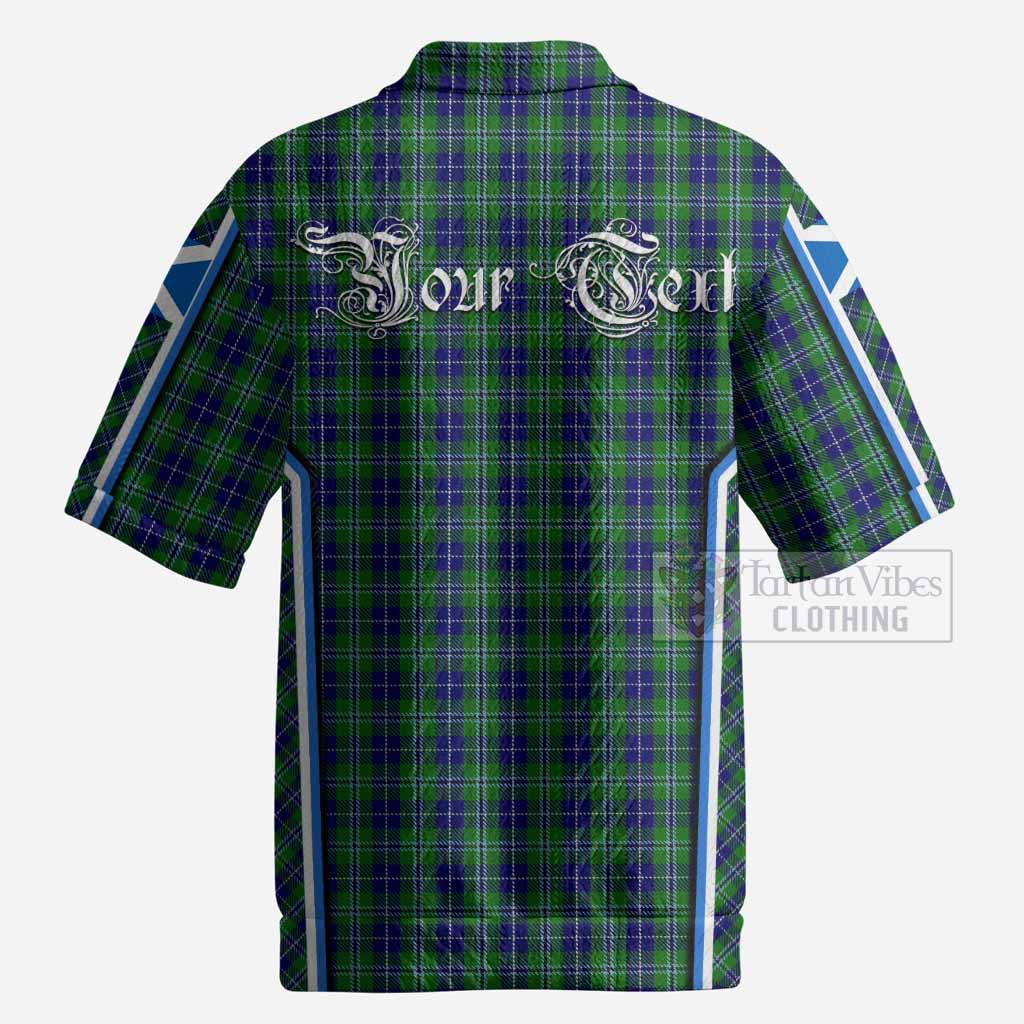 Douglas Tartan Crest Men’s Polo Sweater Top Scotland Coat of Arm Flag Style