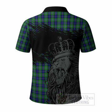 Douglas Tartan Crest Polo Shirt Crowned Lion Heritage Style