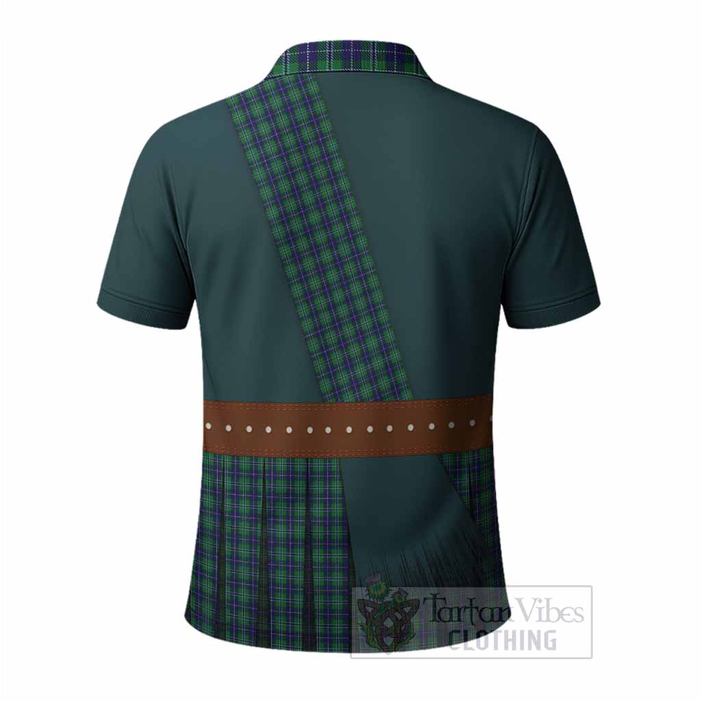 Douglas Tartan Crest Polo Shirt Kilt Costume Style