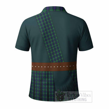 Douglas Tartan Crest Polo Shirt Kilt Costume Style