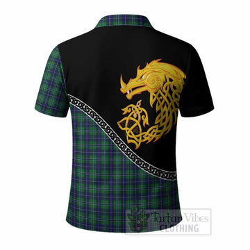 Douglas Tartan Crest Polo Shirt Legendary Dragon Knot Half Style