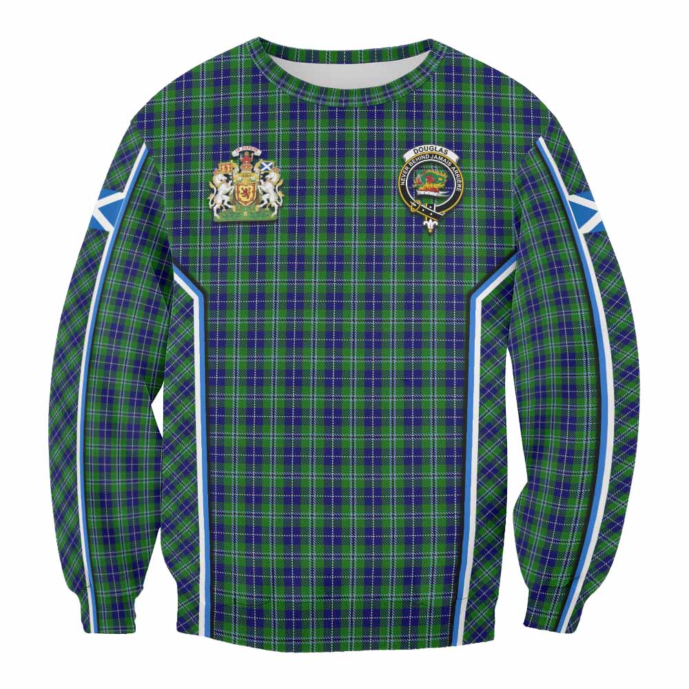 Douglas Tartan Crest Sweatshirt Scotland Coat of Arm Flag Style - Tartan Vibes Clothing