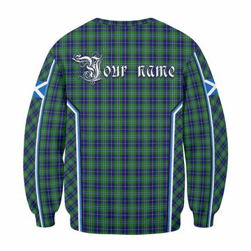 Douglas Tartan Crest Sweatshirt Scotland Coat of Arm Flag Style