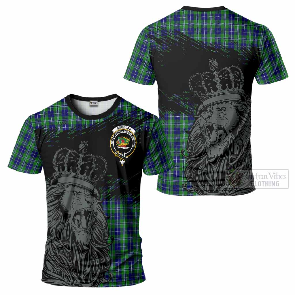 Douglas Tartan Crest T-Shirt Crowned Lion Heritage Style