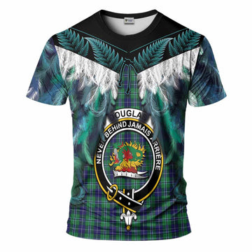 Douglas Tartan Crest T-Shirt New Zealand Maori Korowai Cloak