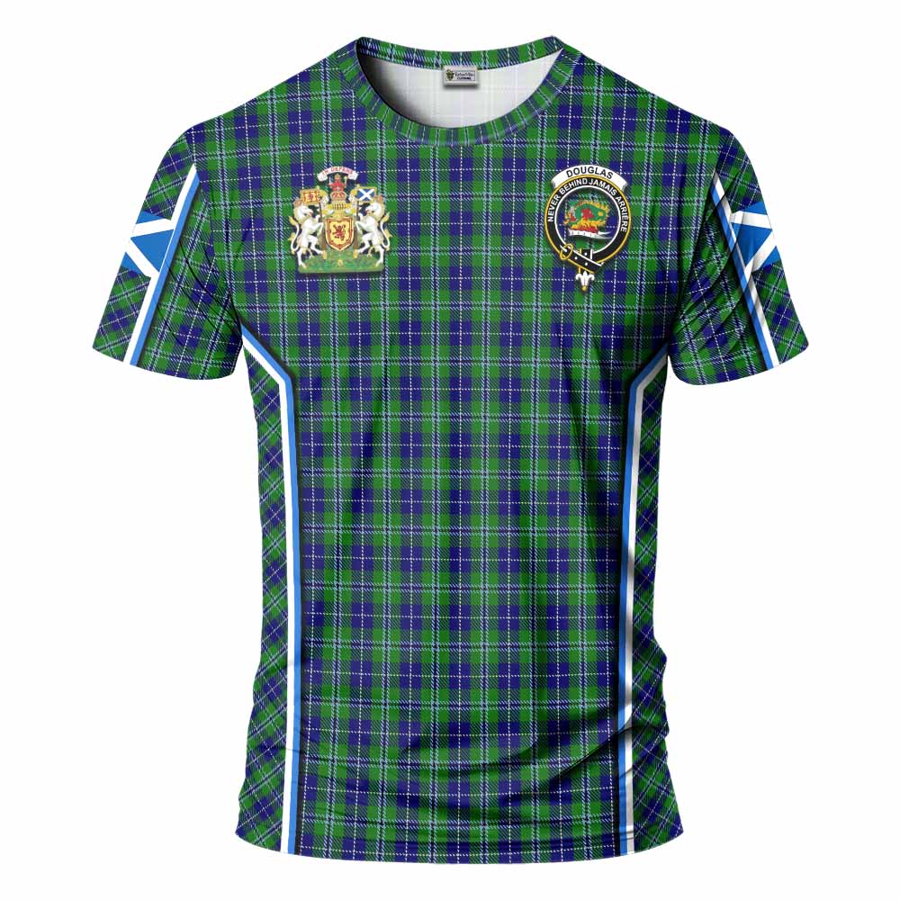 Douglas Tartan Crest T-shirt Scotland Coat of Arm Flag Style - Tartan Vibes Clothing