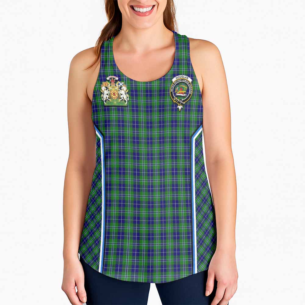 Douglas Tartan Crest Women Racerback Tanks Scotland Coat of Arm Flag Style - Tartan Vibes Clothing