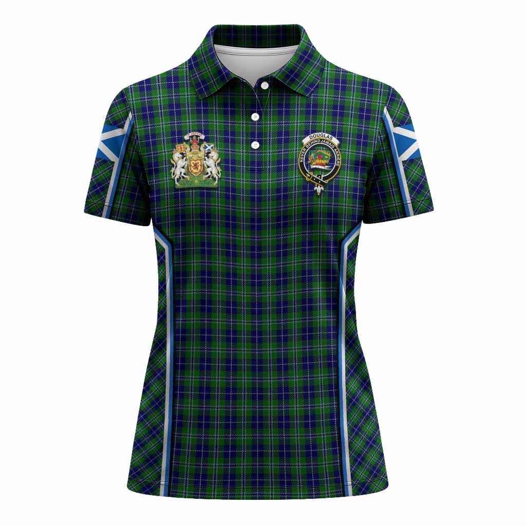 Douglas Tartan Crest Women's Polo Shirt Scotland Coat of Arm Flag Style - Tartan Vibes Clothing