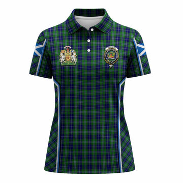 Douglas Tartan Crest Women's Polo Shirt Scotland Coat of Arm Flag Style - Tartan Vibes Clothing