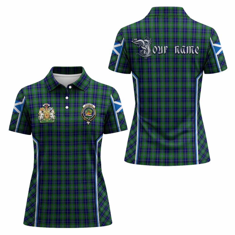 Douglas Tartan Crest Women's Polo Shirt Scotland Coat of Arm Flag Style - Tartan Vibes Clothing
