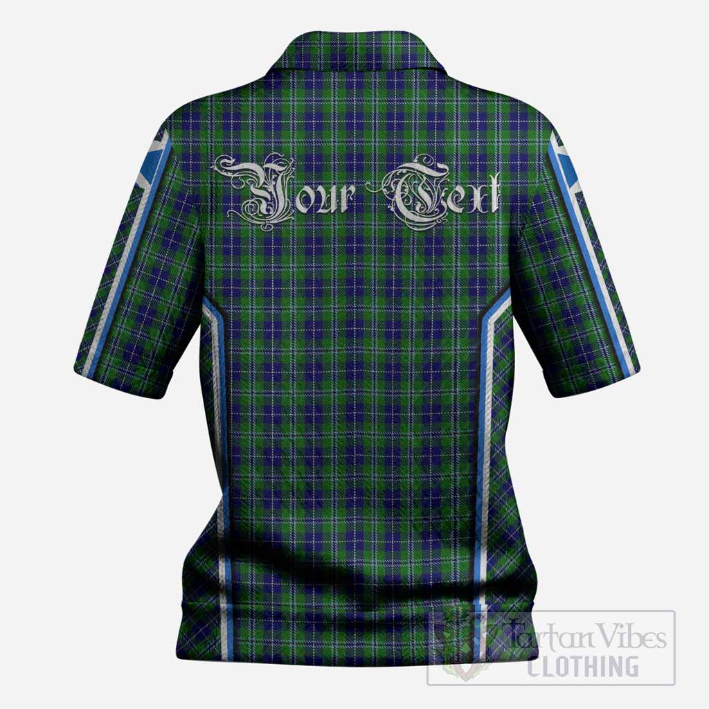 Douglas Tartan Crest Women’s Polo Sweater Top Scotland Coat of Arm Flag Style