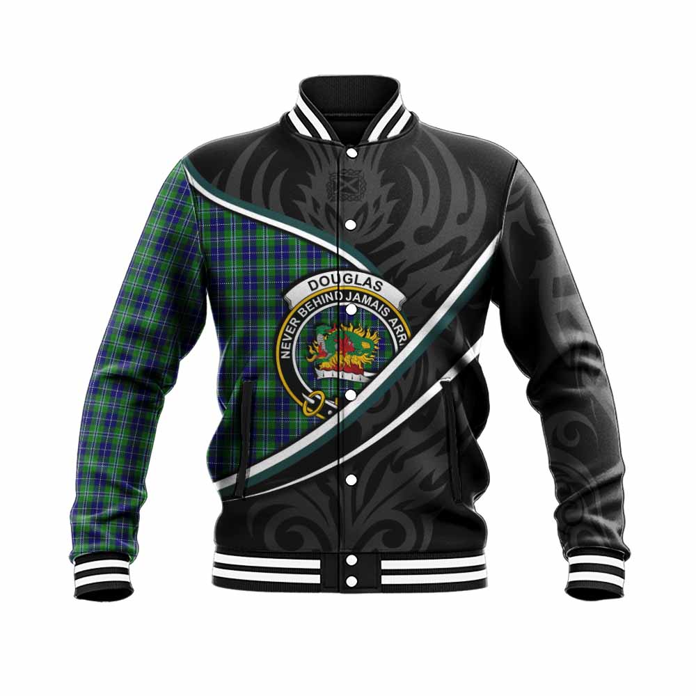 Douglas Tartan Family Crest Baseball Jacket Celtic Scottish Thistle Floral - Tartan Vibes Clothing