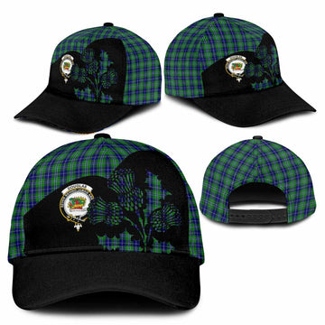Douglas Tartan Family Crest Classic Cap Scotland Thistle Floral Flag Style