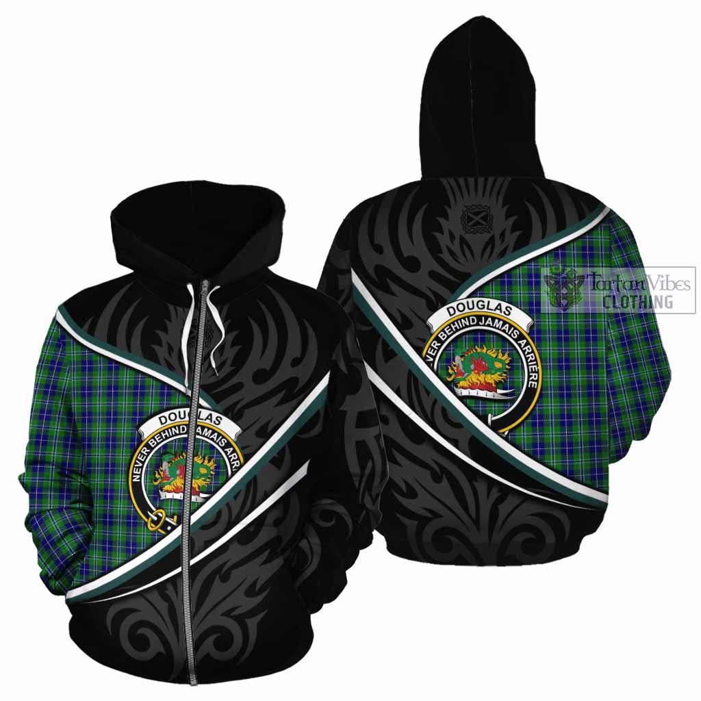 Douglas Tartan Family Crest Cotton Hoodie Celtic Scottish Thistle Floral - Tartan Vibes Clothing