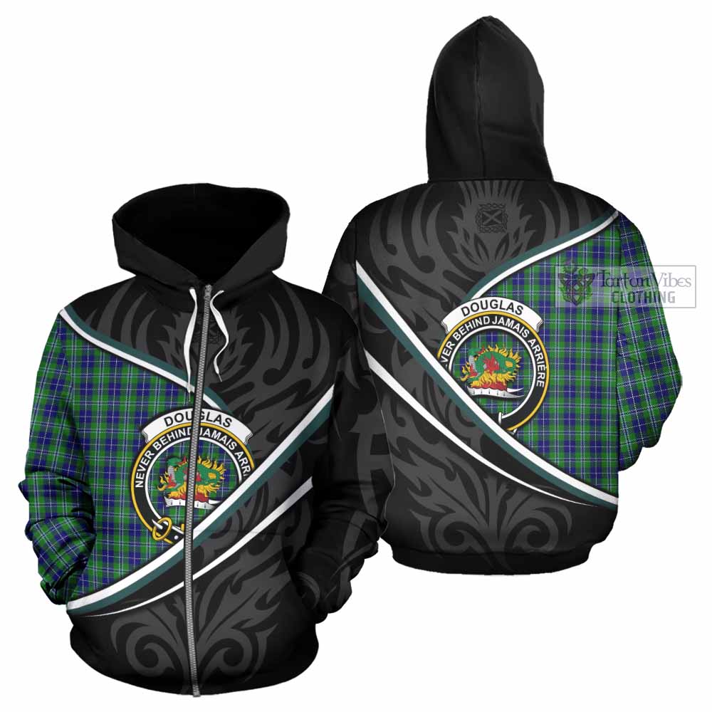 Douglas Tartan Family Crest Hoodie Celtic Scottish Thistle Floral - Tartan Vibes Clothing