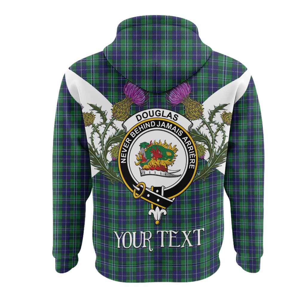 Douglas Tartan Family Crest Hoodie Scottish Burns Night Thistle Floral