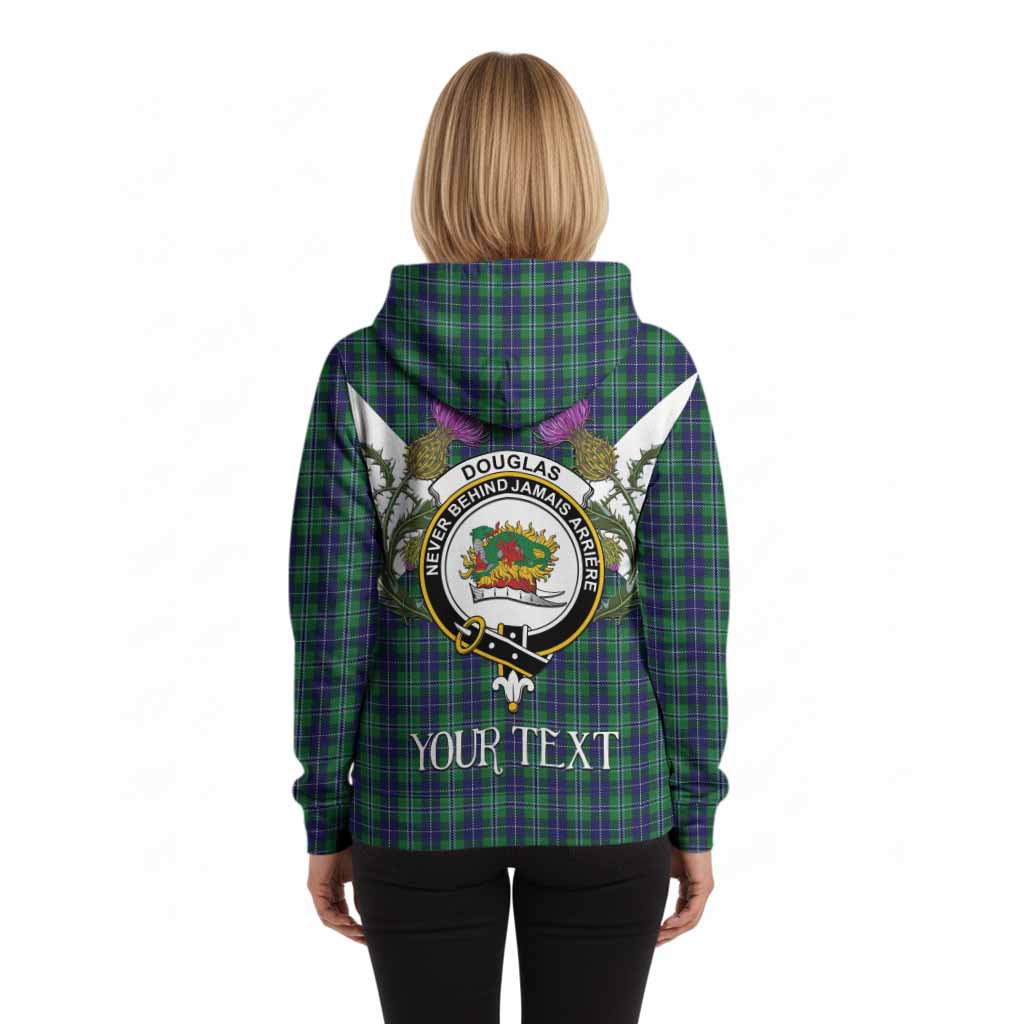 Douglas Tartan Family Crest Hoodie Scottish Burns Night Thistle Floral