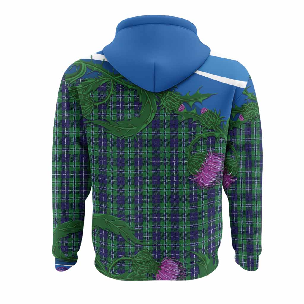Douglas Tartan Family Crest Hoodie Thistle in Minimalism