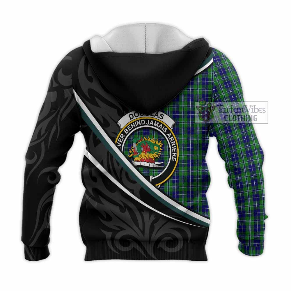 Douglas Tartan Family Crest Knitted Hoodie Celtic Scottish Thistle Floral - Tartan Vibes Clothing