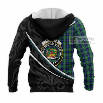 Douglas Tartan Family Crest Knitted Hoodie Celtic Scottish Thistle Floral
