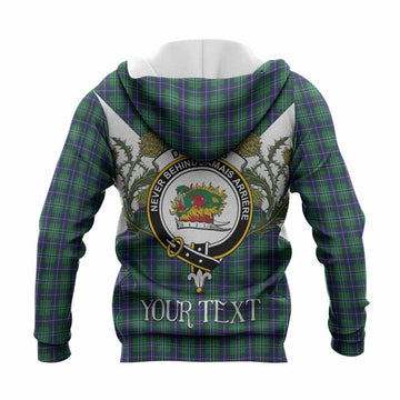 Douglas Tartan Family Crest Knitted Hoodie Scottish Burns Night Thistle Floral