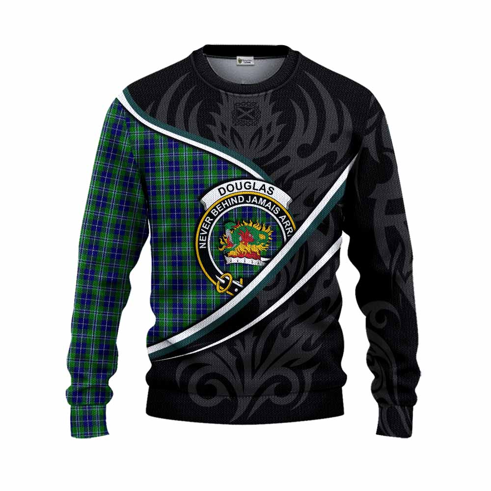 Douglas Tartan Family Crest Knitted Sweater Celtic Scottish Thistle Floral - Tartan Vibes Clothing