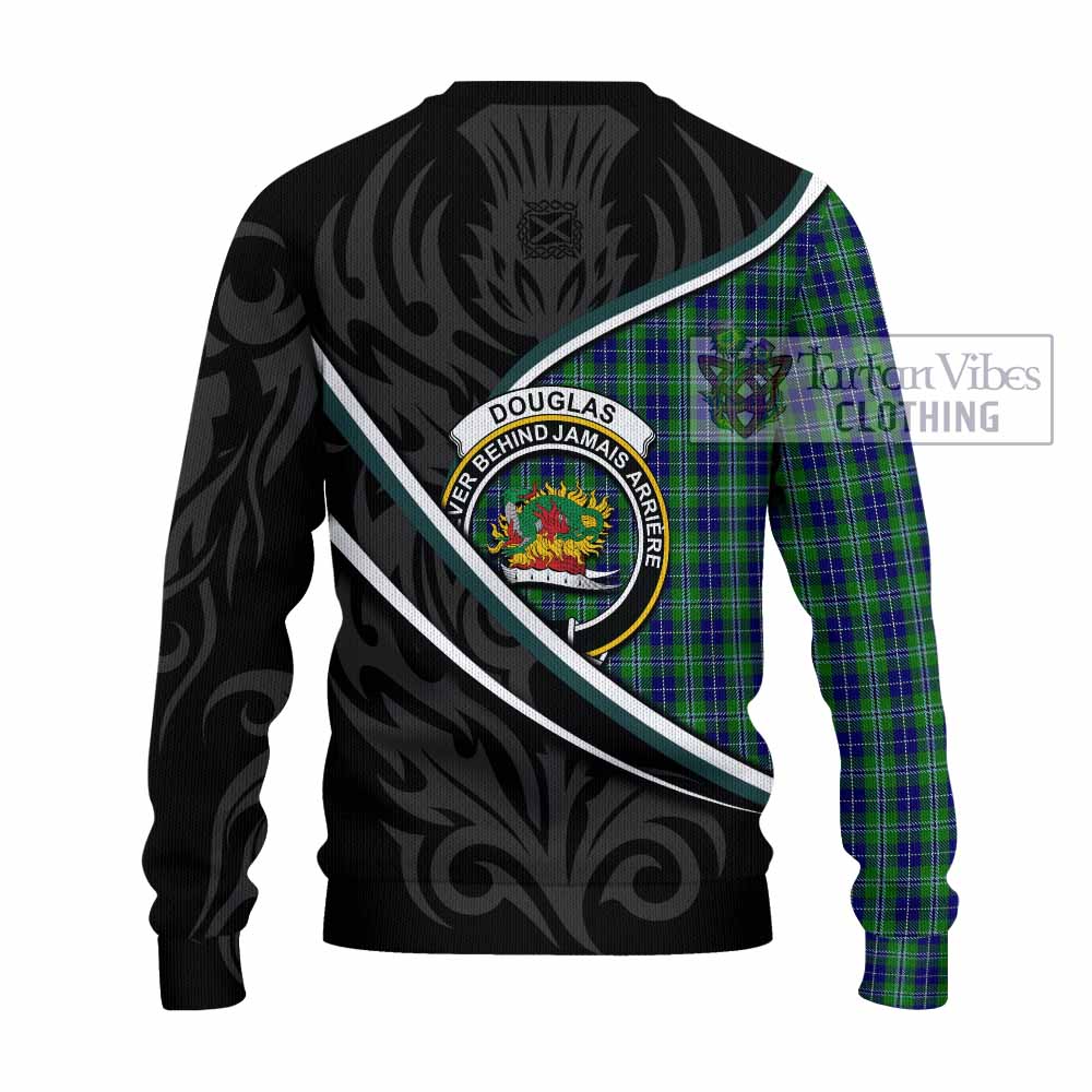 Douglas Tartan Family Crest Knitted Sweater Celtic Scottish Thistle Floral - Tartan Vibes Clothing