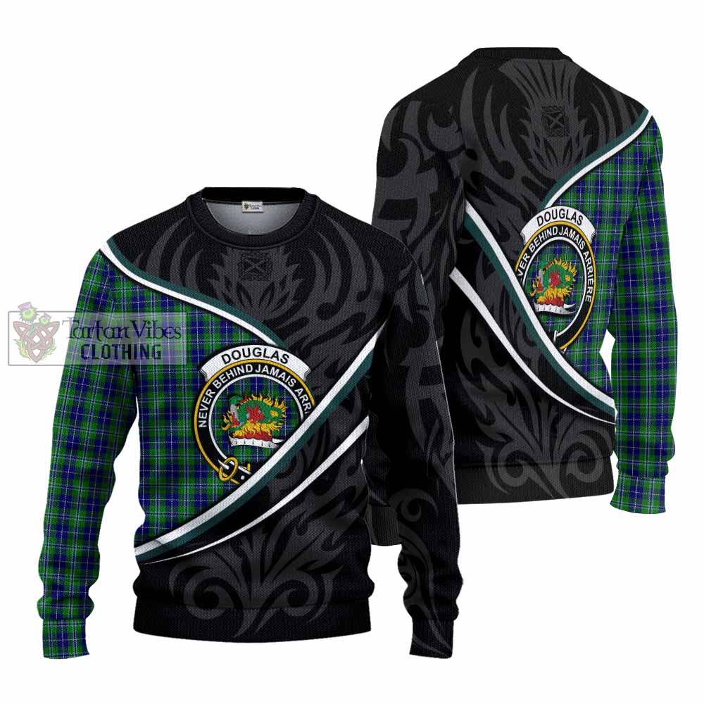 Douglas Tartan Family Crest Knitted Sweater Celtic Scottish Thistle Floral - Tartan Vibes Clothing