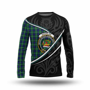 Douglas Tartan Family Crest Long Sleeve T-Shirt Celtic Scottish Thistle Floral - Tartan Vibes Clothing