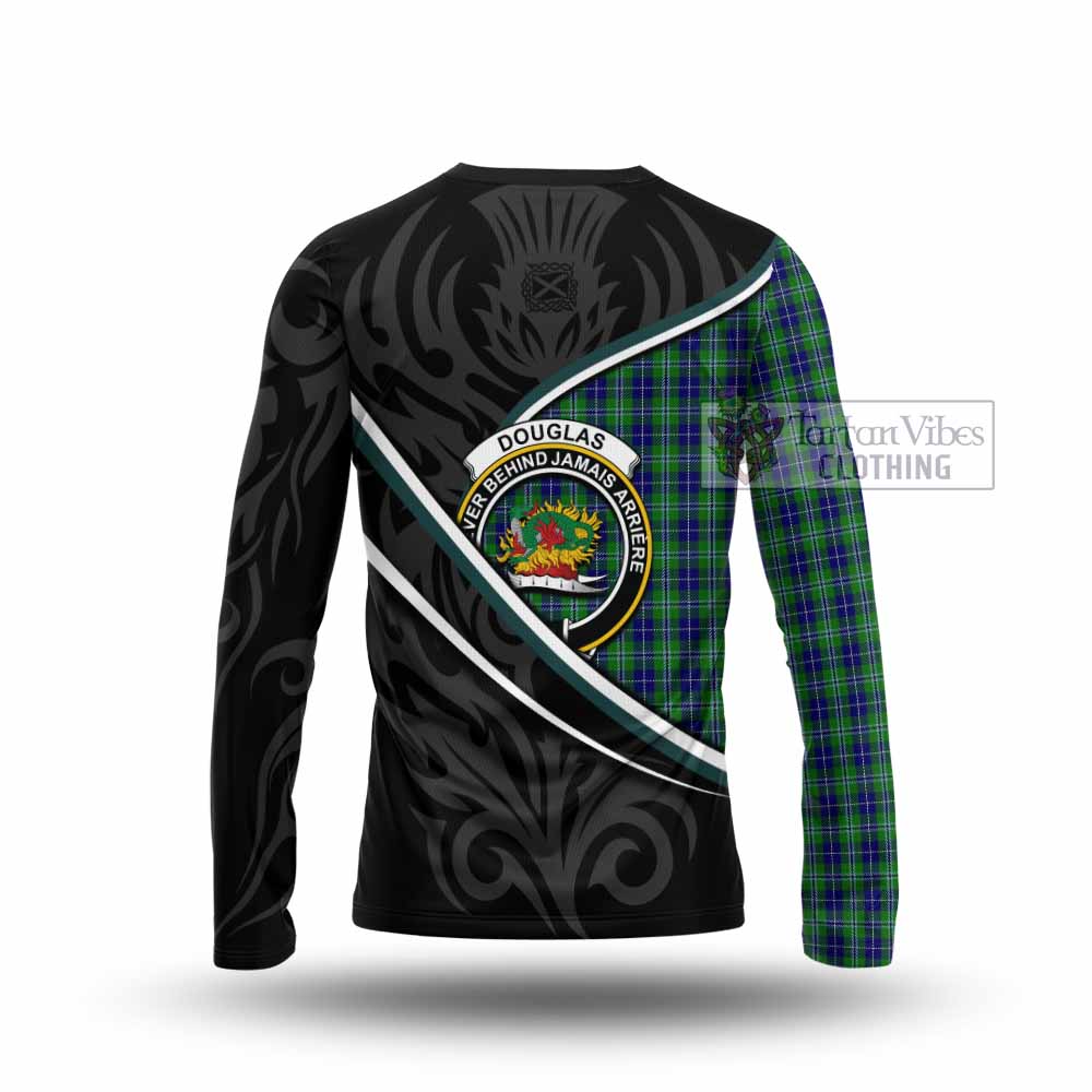 Douglas Tartan Family Crest Long Sleeve T-Shirt Celtic Scottish Thistle Floral - Tartan Vibes Clothing